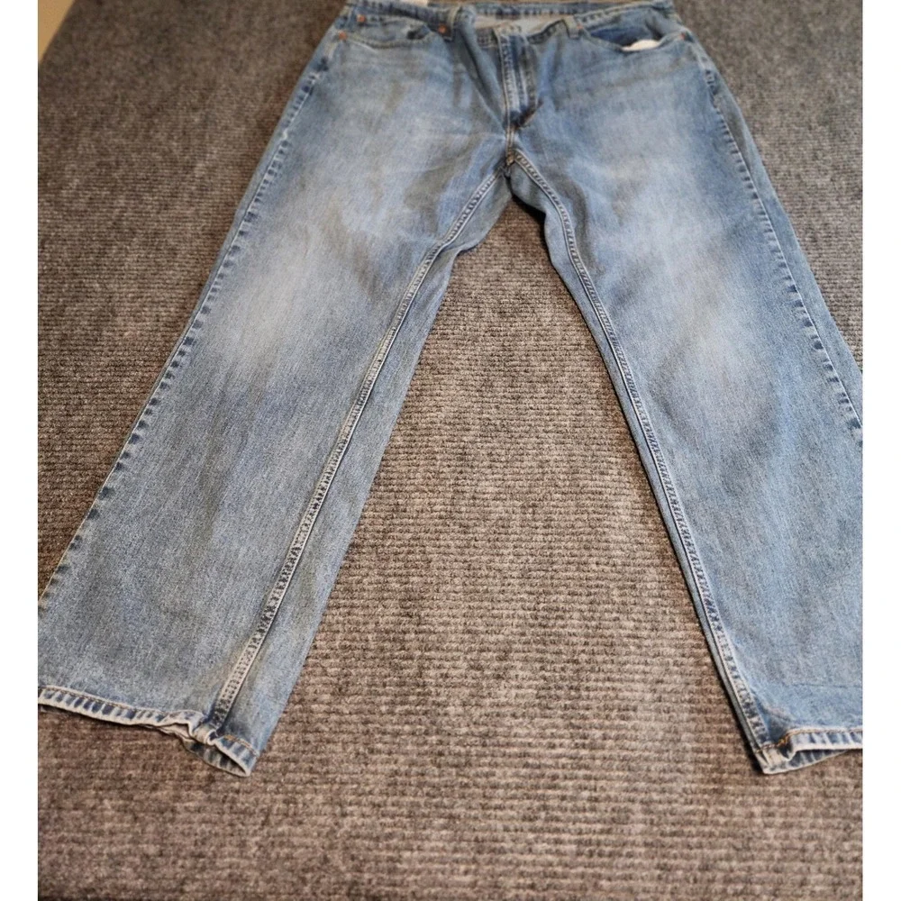 Levis 559 Relaxed Straight Jeans Mens 42x30 Light Wash Blue Denim Pants